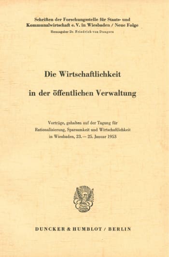 Cover: Schriften der Forschungsstelle für Staats- und Kommunalwirtschaft e.V. in Wiesbaden. Neue Folge (FSKW)