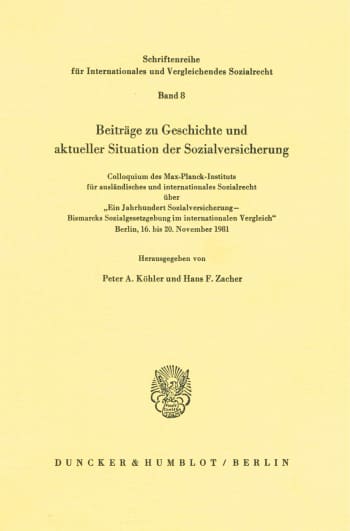 Cover: Beiträge zu Geschichte und aktueller Situation der Sozialversicherung