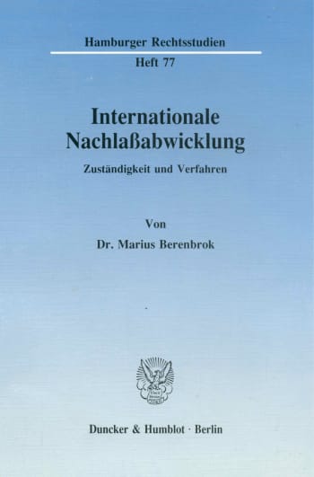 Cover: Internationale Nachlaßabwicklung