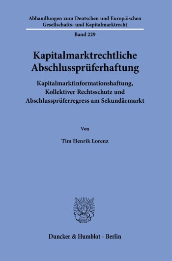 Cover: Kapitalmarktrechtliche Abschlussprüferhaftung