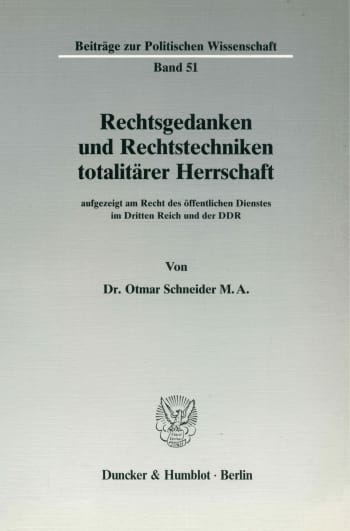 Cover: Rechtsgedanken und Rechtstechniken totalitärer Herrschaft,