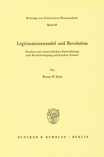 Cover: Legitimationswandel und Revolution