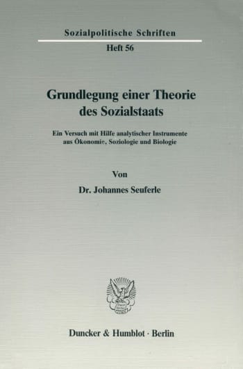 Cover: Grundlegung einer Theorie des Sozialstaats