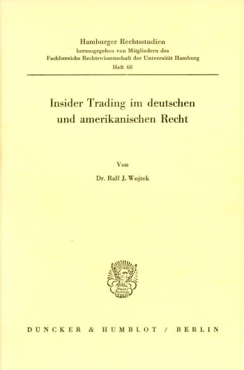 Cover: Insider Trading im deutschen und amerikanischen Recht