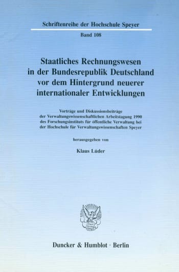 Cover: Staatliches Rechnungswesen in der Bundesrepublik Deutschland vor dem Hintergrund neuerer internationaler Entwicklungen