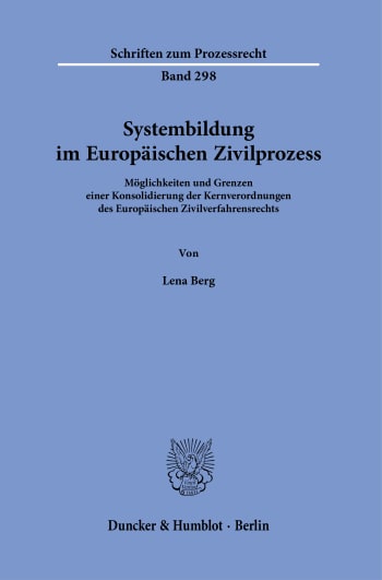 Cover: Systembildung im Europäischen Zivilprozess