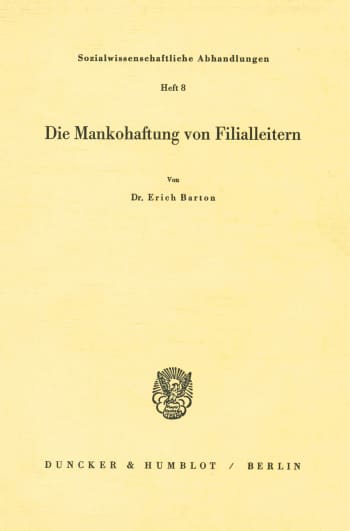 Cover: Die Mankohaftung von Filialleitern