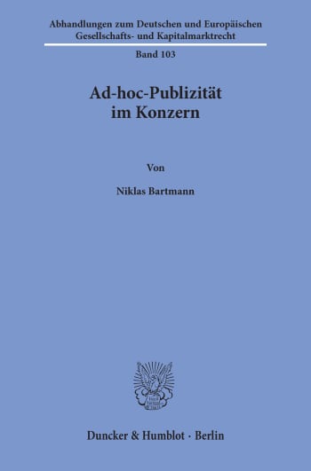 Cover: Ad-hoc-Publizität im Konzern