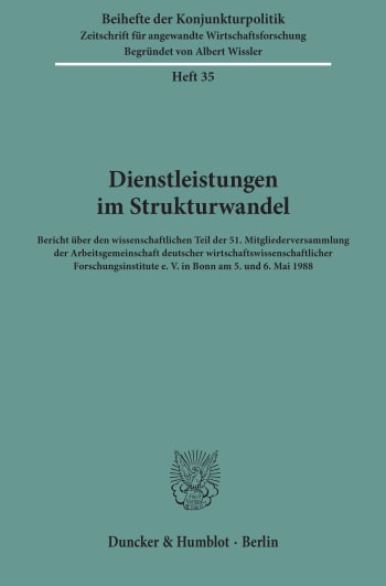 Cover: Dienstleistungen im Strukturwandel