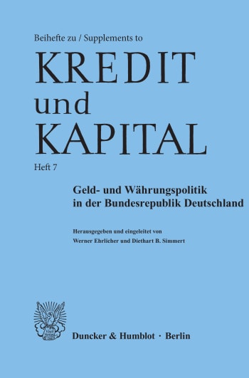 Cover: Geld- und Währungspolitik in der Bundesrepublik Deutschland