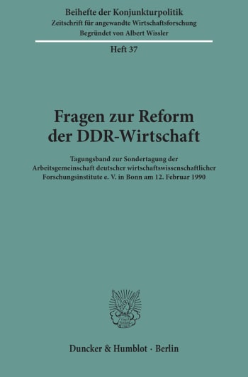 Cover: Fragen zur Reform der DDR-Wirtschaft