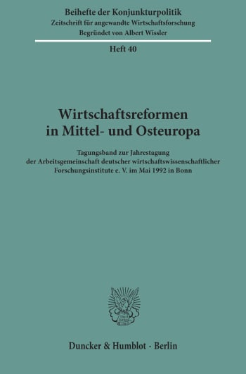 Cover: Wirtschaftsreformen in Mittel- und Osteuropa