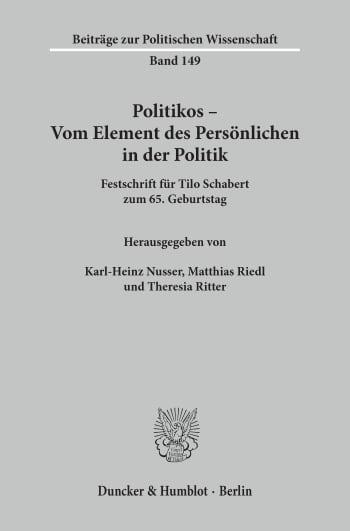 Cover: Politikos - Vom Element des Persönlichen in der Politik