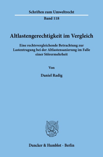 Cover: Altlastengerechtigkeit im Vergleich