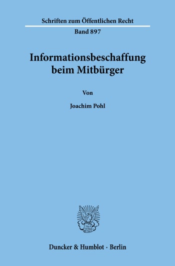 Cover: Informationsbeschaffung beim Mitbürger