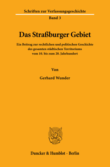 Cover: Das Straßburger Gebiet