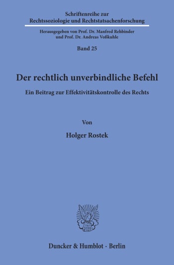 Cover: Der rechtlich unverbindliche Befehl