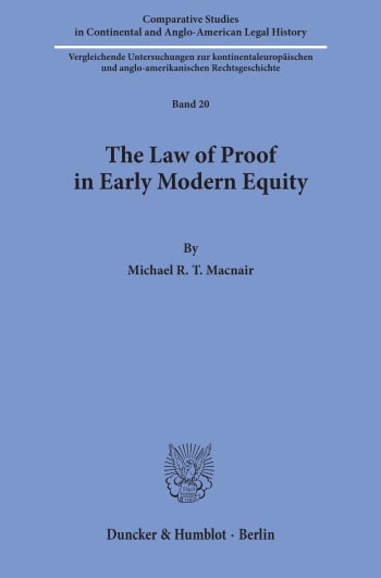 Cover: The Law of Proof in Early Modern Equity