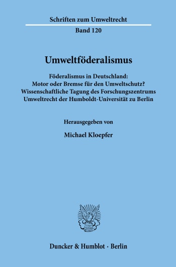 Cover: Umweltföderalismus