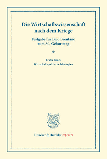 Cover: Die Wirtschaftswissenschaft nach dem Kriege