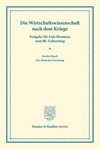 Cover: Die Wirtschaftswissenschaft nach dem Kriege