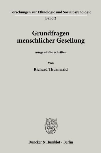 Cover: Grundfragen menschlicher Gesellung