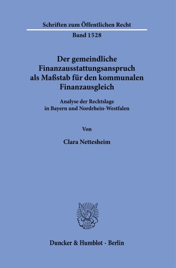 Cover: Der gemeindliche Finanzausstattungsanspruch als Maßstab für den kommunalen Finanzausgleich