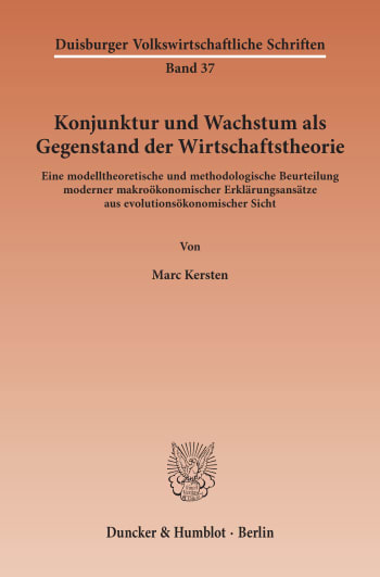 Cover: Konjunktur und Wachstum als Gegenstand der Wirtschaftstheorie