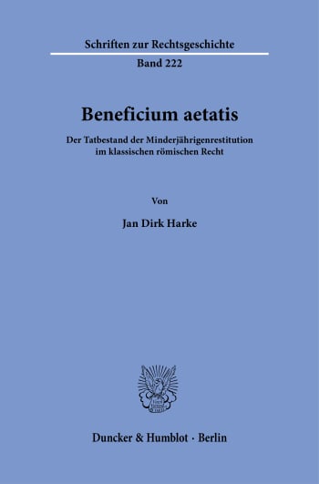 Cover: Beneficium aetatis