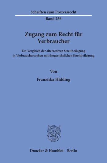 Cover: Zugang zum Recht für Verbraucher