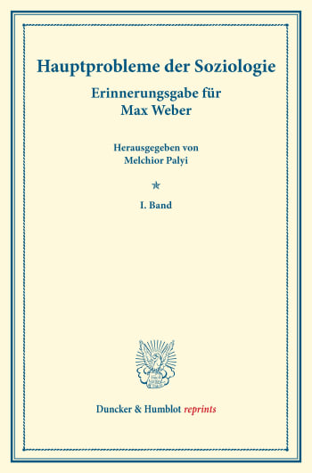 Cover: Hauptprobleme der Soziologie