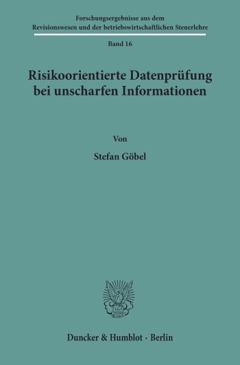 Cover: Risikoorientierte Datenprüfung bei unscharfen Informationen