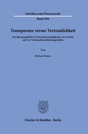 Cover: Transparenz versus Vertraulichkeit