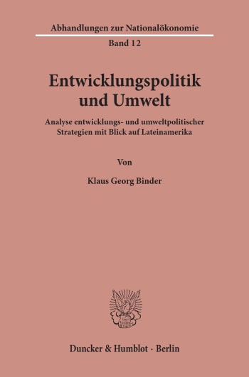 Cover: Entwicklungspolitik und Umwelt