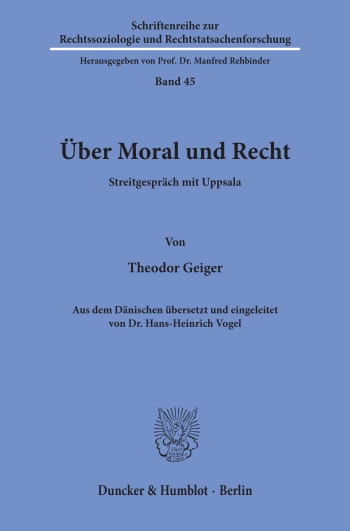 Cover: Über Moral und Recht