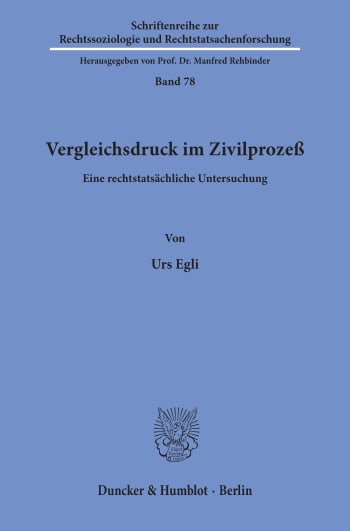 Cover: Vergleichsdruck im Zivilprozeß