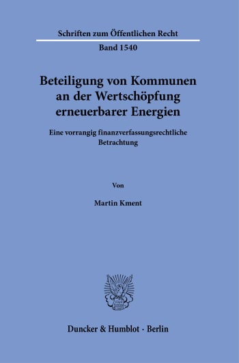 Cover: Beteiligung von Kommunen an der Wertschöpfung erneuerbarer Energien