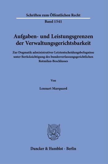 Cover: Aufgaben- und Leistungsgrenzen der Verwaltungsgerichtsbarkeit