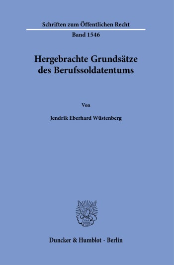 Cover: Hergebrachte Grundsätze des Berufssoldatentums