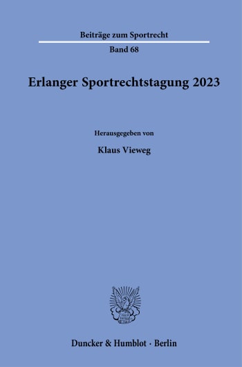 Cover: Erlanger Sportrechtstagung 2023