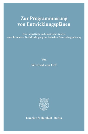 Cover: Zur Programmierung von Entwicklungsplänen