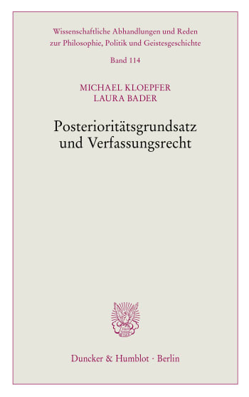 Cover: Posterioritätsgrundsatz und Verfassungsrecht
