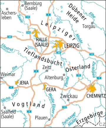 Radkarte, Fahrradkarte, Radtourenkarte, ADFC, Saale, Bernburg, Aschersleben, Dübener Heide, Torgau, Halle, Leipzig, Leipziger Tieflandsbucht, Zeitz, Osterland, Weimar, Jena, Gera, Zwickau, Chemnitz, Vogtland, Saalfeld, Plauen, Westliches Erzgebirge, Elbe, Saale, Mulde, Unstrut, Ilm, Pleiße, Weiße Elster, Zwickauer Mulde