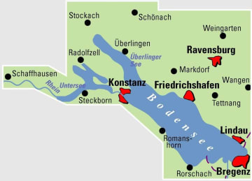 Radkarte, Fahrradkarte, Regionalkarte, ADFC, Bodensee, Schaffhausen, Radolfzell, Stockach, Überlingen, Konstanz, Friedrichshafen, Markdorf, Ravensburg, Weingarten, Wangen, Tettnang, Lindau, Bregenz, Rorschach, Rhein