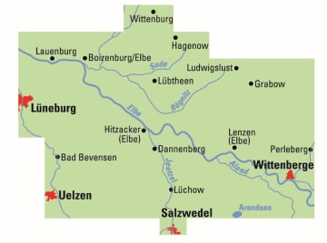 Radkarte, Fahrradkarte, Regionalkarte, ADFC, Elbe, Wendland, Lauenburg, Ludwigslust, Lüneburg, Hitzacker, Dannenberg, Wittenberge, Lüchow, Uelzen, Salzwedel