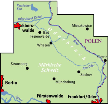 Radkarte, Fahrradkarte, Regionalkarte, ADFC, Märkische Schweiz, Oderbruch, Eberswalde, Bad Freienwalde, Wriezen, Strausberg, Müncheberg, Seelow, Fürstenwald, Frankfurt/Oder, Parsteiner See, Oder-Havel-Kanal, Oder, Spree, Berlin