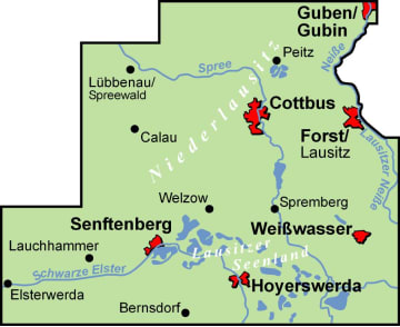 Radkarte, Fahrradkarte, Regionalkarte, ADFC, Niederlausitz, Lausitzer Seen, Guben, Peitz, Lübbenau, Cottbus, Forst, Spremberg, Weißwasser, Senftenberg, Hoyerswerda, Neiße, Spree, Schwarze Elster