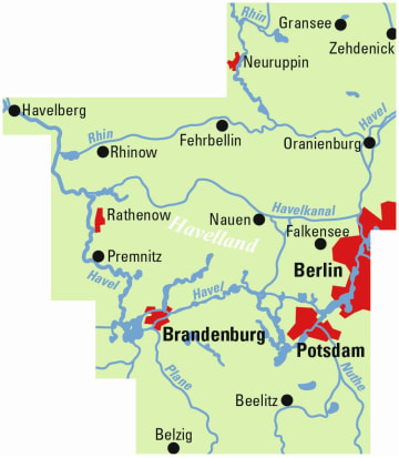 Radkarte, Fahrradkarte, Regionalkarte, ADFC, Potsdam, Havelland, Neuruppin, Oranienburg, Havelberg, Rathenow, Brandenburg, Berlin, Beelitz, Havel, Rhin, Plane