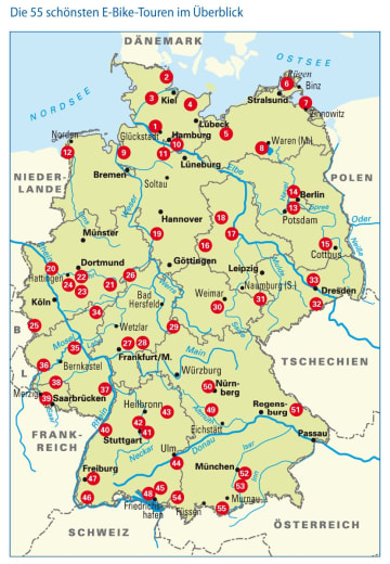 Tourenbuch, E-Bike, Fahrradtouren, Radtouren, Deutschland