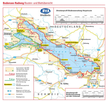 Radkarte, Fahrradkarte, Spiralo, ADFC, Bodensee, Konstanz, Überlingen, Meersburg, Lindau, Bregenz, Stein, Schaffhausen, Mainau